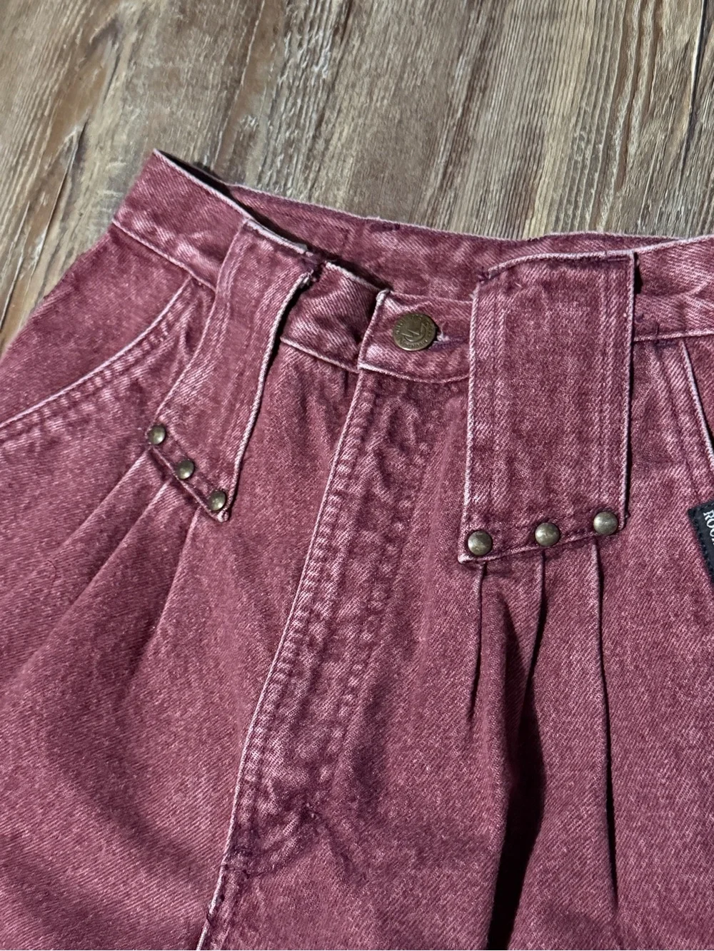 Vintage Rocky Mountain Straight Leg Jeans Women's 7/28 Rusty Red Wash 90s Denim